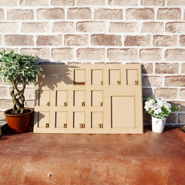 Baby Photo Frame  Handcarved Edges for One Year's Photo Collage
